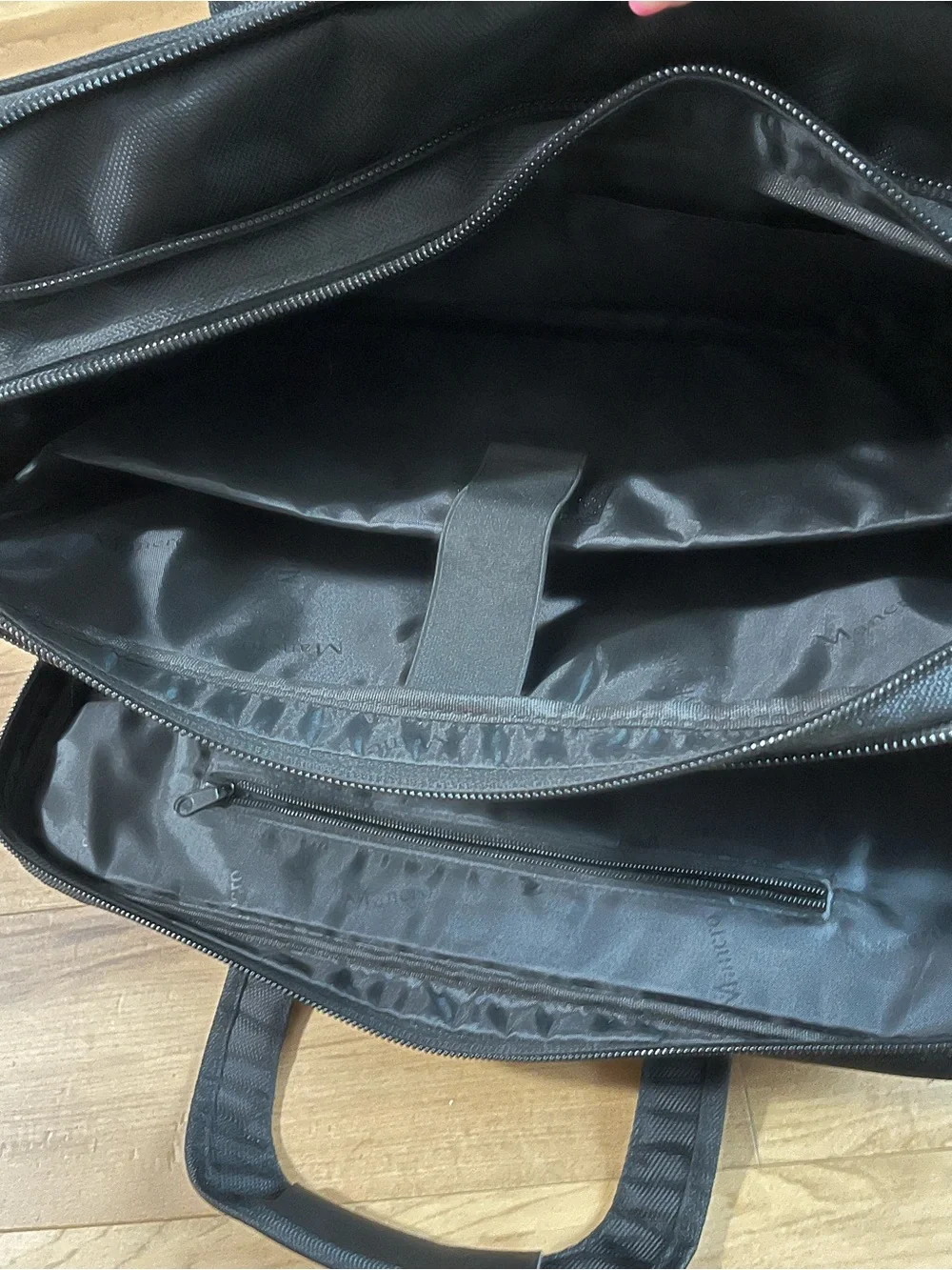 Mancro Black Laptop Briefcase Messenger Bag Multi Compartment